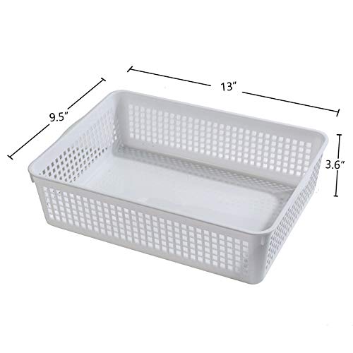 Aebeky A4 Size Plastic Paper Storage Trays,Desktop File Organizer Baskets,6-Packs (White) #TOP1