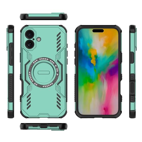 Coque iPhone 16 Plus antichoc solide pour le quotidien et la charge sans fil verte