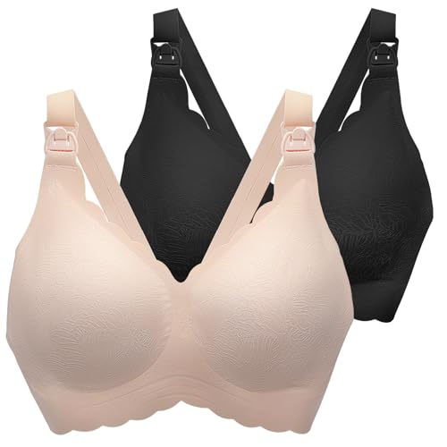 Image of MomWills Nursing Bras for Breastfeeding, Seamless Ultra Comfort Maternity Bra, Natural Shape Pregnancy Bras for Women