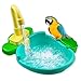 FYBlossom Automatische Vogel Badewanne,Vogelspielzeug Wellensittich-Spielzeug Bad Dusche Wasserspender Vogelkäfig Badezimmer Spielzeug Wasserhahn Vogel Cag Für Papagei (Blau)
