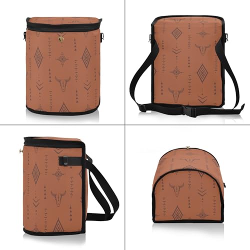 Image of Western Bull Boho Car Trash Can with Lid Leak Proof Car Trash Bag Waterproof Trash Bin Hanging for Minivan SUV Truck