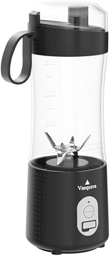 Miniatura 4 de Vaeqozva - Licuadora portátil recargable por USB, tamaño personal, para batidos y batidos, mini licuadora con 6 cuchillas 3D, mezclador de frutas