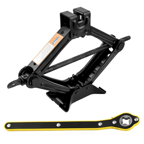 Rarapop Car Jack Kit Scissor Jack for 2 Ton (4409 lbs) with Ratchet Wrench Lift Jacks Tool for Tire Changing Repair with Labor-Saving Handle Portable Emergency Tool for Car SUV