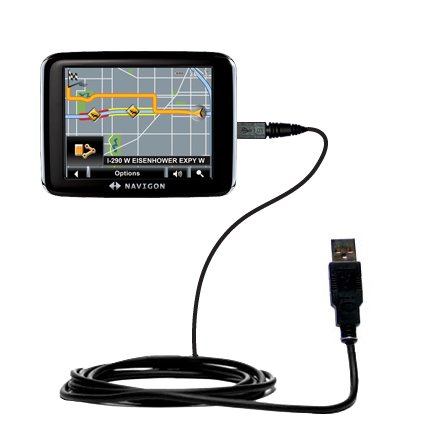Straight USB Cable for Charging and Sync Compatible with Navigon 2200T with TipExchange Technology