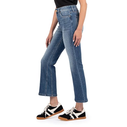 KUT from the Kloth Women's Kelsey High-Rise Fab Ab Ankle Flare Regular Hem in Miracles2