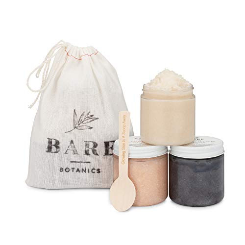 Bare Botanics Salt Scrub Gift Set – Gently Exfoliating & All Natural | Non-Greasy, Ultra Moisturizing, No Synthetic Fragrances, Handmade in USA, Organic