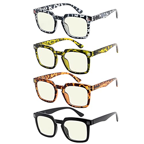 Eyekepper 4-pack Reading Glasses Blue Light Blocking for Women Reading - Computer Readers +2.75
