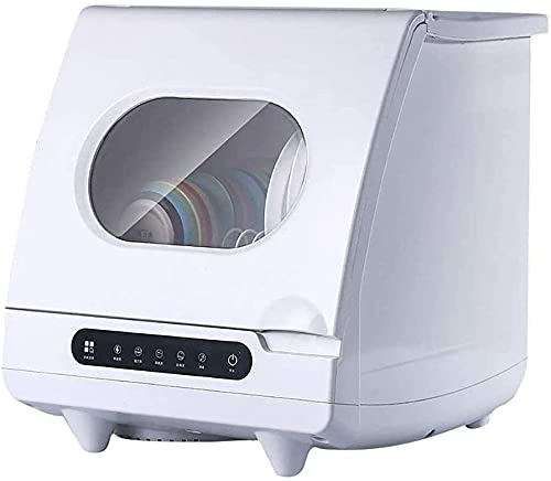 Lavavajillas de mesa integrado, mini lavaplatos automático portátil, con inicio retardado, con interior de acero inoxidable y estante de 6 lugares, para departamento y oficina