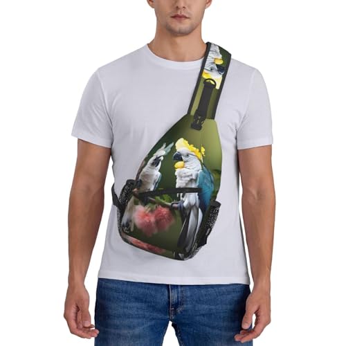 Mochila cruzada con estampado de loro Cockatoo unisex miniatura 7