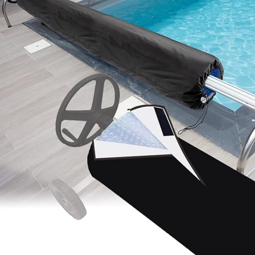 YURCI Waterproof Pool Reel Cover, Swimming Pool Solar Reel Protective Cover, Solar Blanket Cover for Above Ground and Inground Pools for Pools Reel Up to 18-24' Wide 210DHeavy Duty