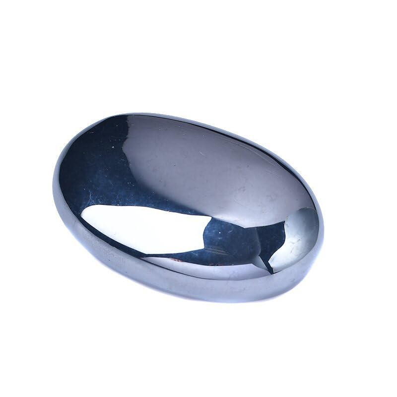 Natural Terahertz Crystal Healing Stone 2.4–2.8 inch Large Polished Palm Stone for Energy Balance, Massage, and Anti-Fatigue Therapy