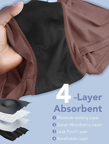 Image of TIICHOO Period Underwear for Women Heavy Flow Leakproof Menstural Underwear Period Shorts 5 Pack
