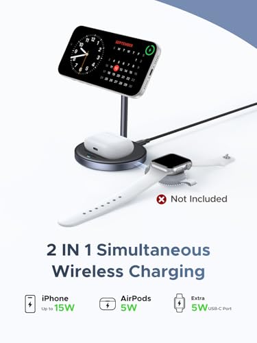 UGREEN Qi2 15W 2-in-1 MagSafe-Compatible Wireless Charging Stand - image 3