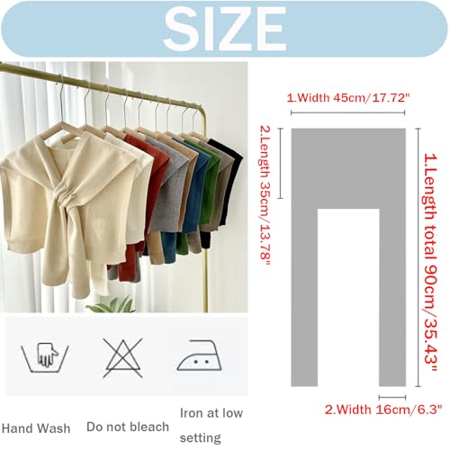 Poncho bufanda anudada de punto estilo cape color liso casual 5