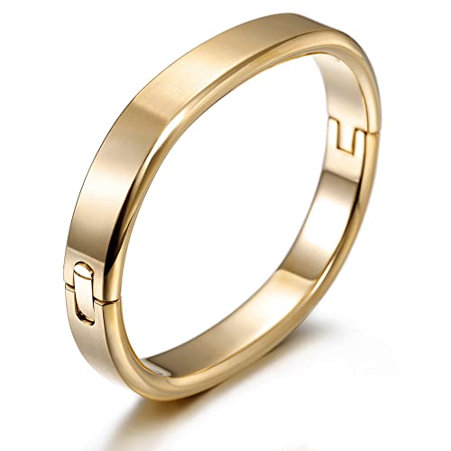 14K Gold Cuff Bracelet Bangle For Men, 7.5