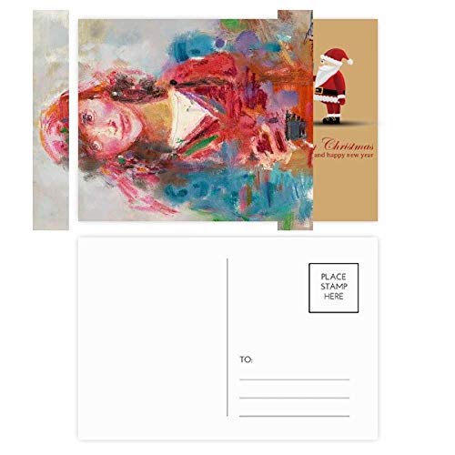 Cartes postales Père Noël lot de 20 images rétro carte vœux fête hiver avec illustration fillette