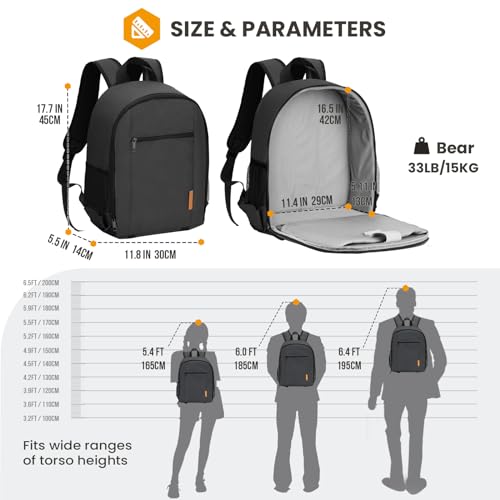 TARION Camera Backpack Waterproof Case Bag with Laptop Compartment and Rain Cover for DSLR SLR Camera Lens Flash Accessories