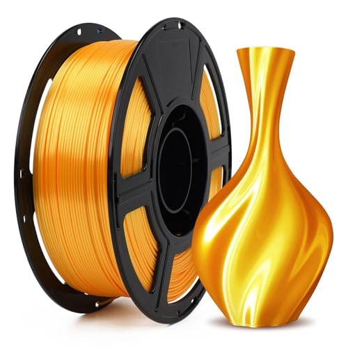 FLASHFORGE Silk PLA Filament 1.75mm Bright Gold, Smooth and Silky Texture 3D Printing Filament, Dimensional Accuracy +/- 0.02mm