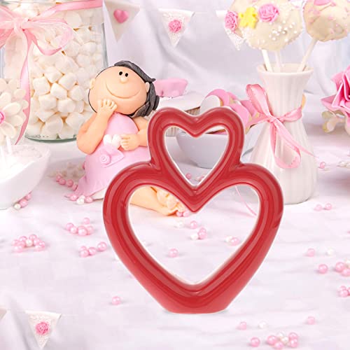 Luozzy Wedding Heart Sculpture Ceramic Heart Figurine Red Romantic Art Statue Crafts Wedding Anniversary Sculpture Centerpiece Party Home Table Decoration #TOP3