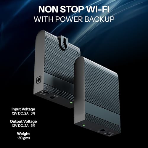 Image of Mini Router UPS by Dark Woof 12V WiFi Broadband Fiber Modem | 8 Hours WiFi Ups Power Backup | Ups for Router at Power Cuts | 12V /2A Plug & Play | Current Surge & Discharge Protection Tu DOX