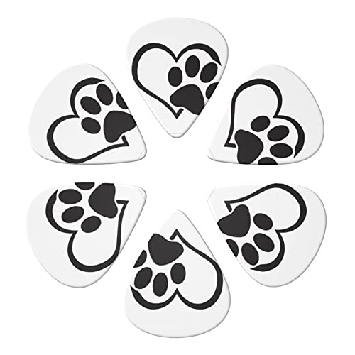 Pawprint Lot de 6 médiators pour guitare acoustique, guitare électrique, basse, ukulélé – fins, moyens et épais - Les Beatles, Paul McCartney, John Lennon, RIngo Starr, George Harrison Pawprint Lot de 6 médiators pour guitare acoustique, guitare électrique, basse, ukulélé – fins, moyens et épais – Image 5