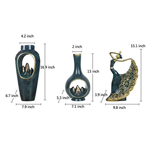 LXX Woonaccessoires & Decoratie Europese vaas Set Ornamenten Thuis Veranda Prachtige TV Kast Vaas Display Woonkamer Hars Handwerk Vaas (Stijl: A) - Afbeelding 3