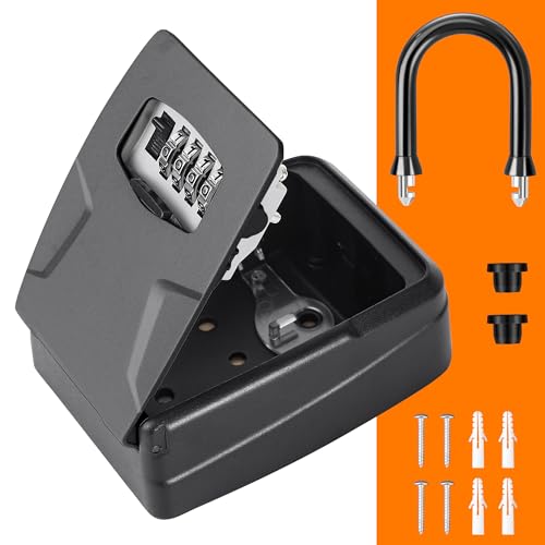 Fayleeko Portable Key Lock Box, Lock Box Wall Mounted For House Key, Car Keys, 6 Key Capacity, Weatherproof Resettable Code thumb #7
