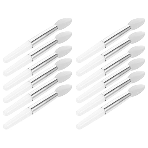 VICASKY Juego de 12 pinceles de silicona para labios, ideal para máscara de labios y lápiz labial, tamaño compacto para viajes, perfecto para artistas de maquillaje y