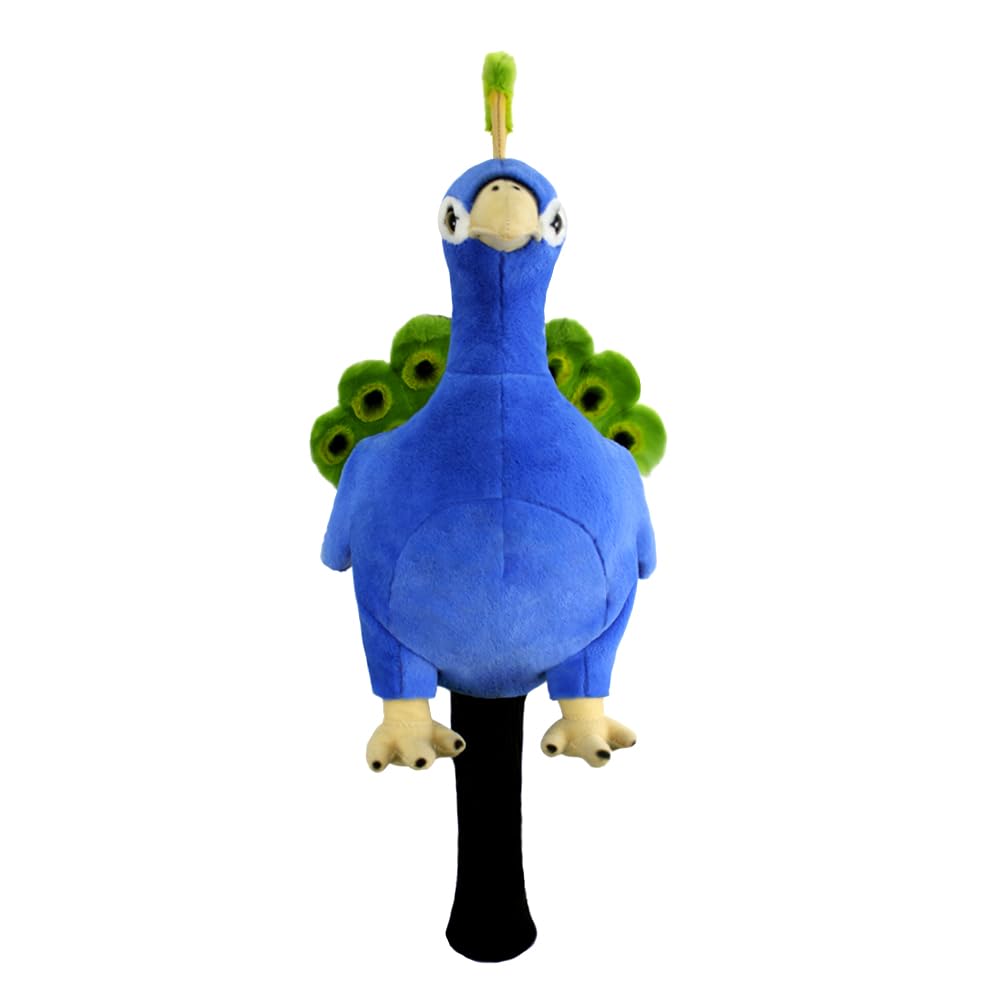 Scott Edward Funny Golf Club Cover Fit Well for Driver Golf Club Cute Animal Zoo Design Soft Functional Golf Headcover Stylish Protection for Men and Women (Peacock-DR) - Image 2