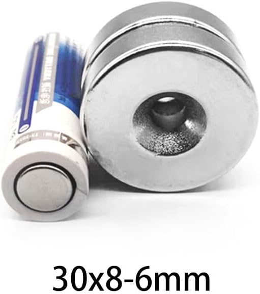 1~10PCS 30x8-6mm Countersunk Round Neodymium Rare Earth Permanent Rare Earth Hole 6mm magnet(2PCS)