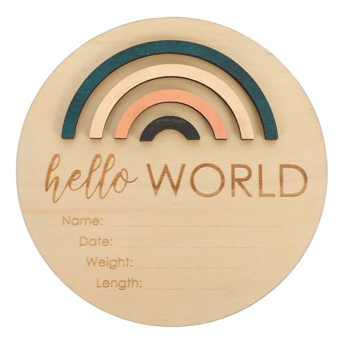 Beatifufu Wooden Baby Milestone Board Name Sign Newborn Photo Prop Infant Growth Record Baby Announcement