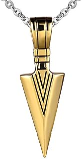 Feilok Unique Stainless Steel Pendant Arrow Arrowhead Weapon of Assassin Necklace Pendant for Men