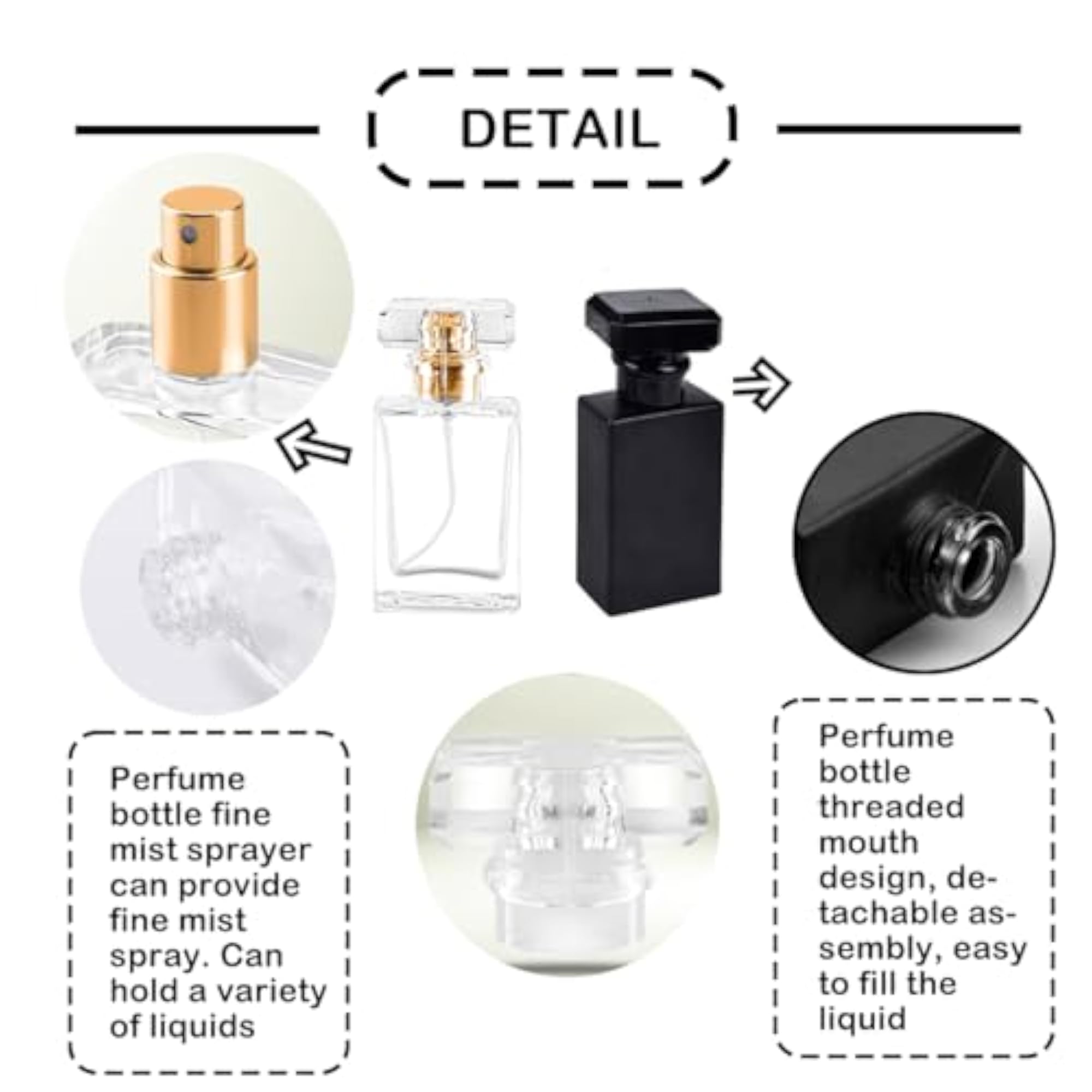 8-Pack Clear Travel Perfume Spray Atomizer Bottles