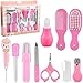 Pinsheng 10 Pezzi Kit per la Cura del Bambino, Forbicine Neonati Kit, Manicure Neonato Tagliaunghie Set, Sicurezza per l'allattamento al Seno (rosa)