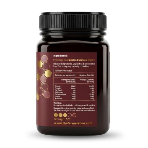 Image of THE FARMER'S BEE New Zealand Manuka Honey MGO 263+ (10+) | Monofloral Raw Honey | MGO Tested | Premium Imported Honey | Digestive Irritation Relief & Higher Antibacterial Strength | 500g