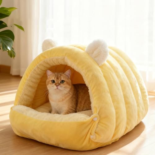 Cama cerrada para gatos lavable ideal para sofá hogar y viajes 4