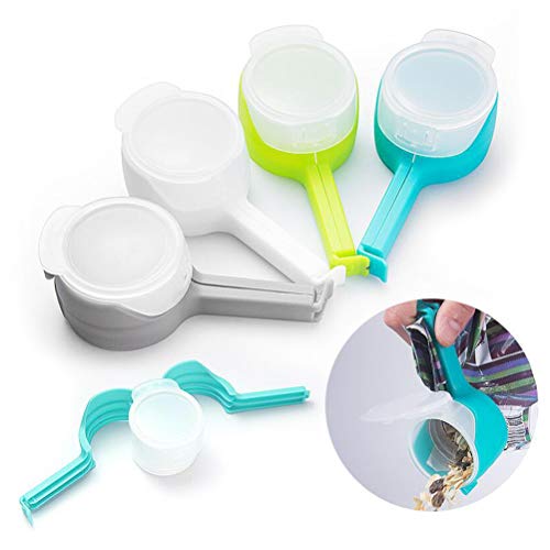Bettli Grips Bag Clips Plastic Bag Clips Food Storage Sealing Clips with Pour Spouts Pack of 4