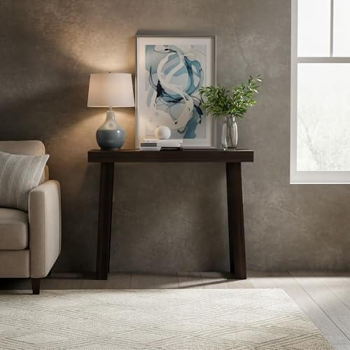 Image of Plank+Beam Solid Wood Console Table, 36 inch, Sofa Table, Narrow Entryway Table for Hallway, Behind the Couch, Living Room, Foyer, Easy Assembly, Walnut