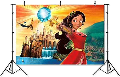 YouRan Princess Elena Backdrop Happy Birthday7x5ft Cartoon Castle Diamond Wand 1st Birthday Backgrounds Elena Theme for Girl Customized Princess Baby Shower Backdrops