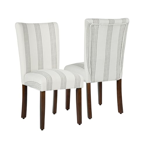 Image of HomePop Parsons Dining Chair - Brown Stripe (Set of 2)