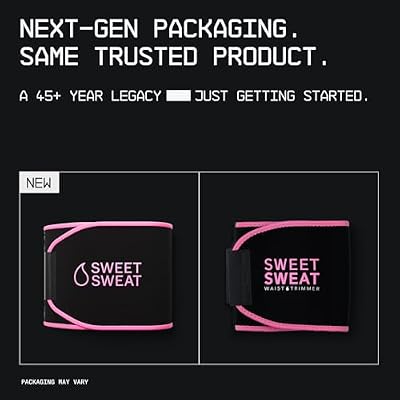 Sports Research Sweet Sweat® Waist Trimmer for Women and Men - Sweat Band Waist Trainer for High-Intensity Training & Workouts Black/Pink