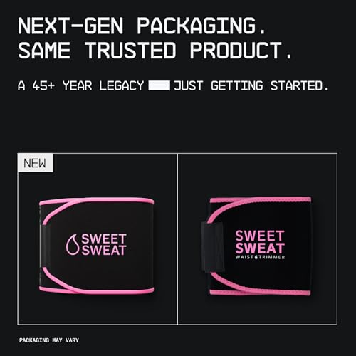 Image of Sports Research Sweet Sweat Waist Trimmer for Women and Men - Sweat Band Waist Trainer for High-Intensity Training & Workouts Black /Pink