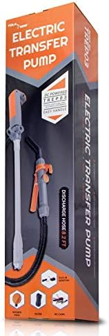 TERA PUMP Multipurpose Electric Powered, 110V AC/DC Plug-in & 12V DC Powered Water Fuel Liquid Transfer Pump w/Nozzle Filter Attachment & Quick Stop Flow Control Trigger (8.2 feet Discharge Hose)