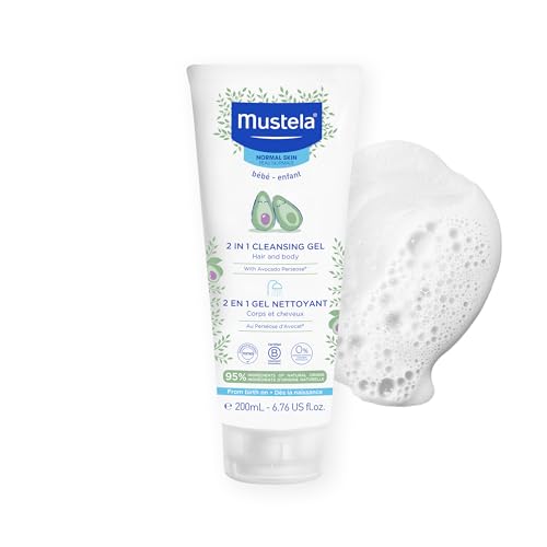 Image of Mustela Baby 2-in-1 Cleansing Gel - Baby Body & Hair Cleanser - with Natural Avocado - Biodegradable Formula & Tear-Free - 6.76 fl. oz. - 1 or 2-Pack