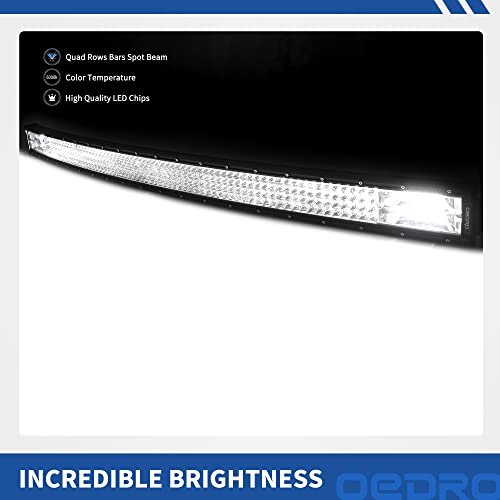 Image of OEDRO 42 Inch 1128W LED Light Bar 78960LM Quad-Rows Spot Flood Combo Work Lights + Wiring Harness IP68 Grade Off Road Light 12V 24V Fit for Pickup Jeep SUV 4WD 4X4 ATV UTE Truck Tractor