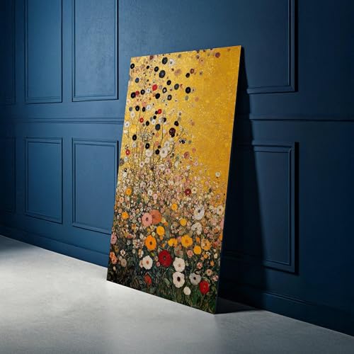 Peinture botanique moderne fleurs sauvages sur toile haute définition