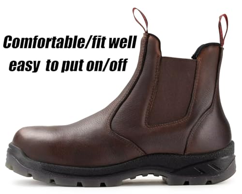 SUREWAY Men's Slip On Composite/Soft Toe Work Boots for Men,Upgraded Slip/Water Resistant,Electric Hazard,Fire Station Mechanic Insulated Work Boots/Shoes2