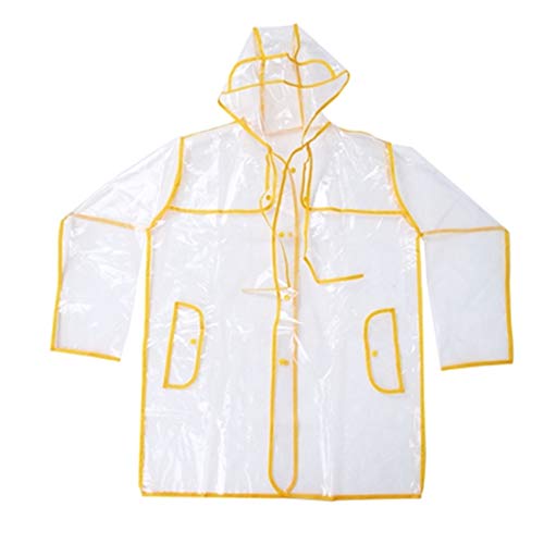 HMJ Raincoat Transparent Raincoat Outdoor Waterproof Poncho Yellow