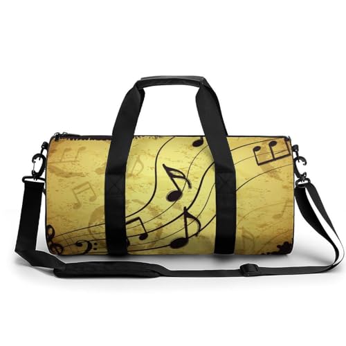 Duffel bag musique rétro cylindrique et sac week-end de gym