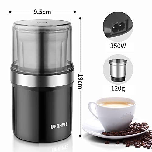Kaffeemühle Elektrisch 350W Kaffeemühle Füllmenge 120g mit Leistungsstarke Edelstahlklinge Getreidemühle mit… – Bild 6